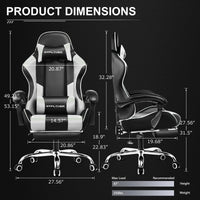GTPLAYER Gaming Chair with Footrest, Lumbar Support, Adjustable Height, Swivel Seat, Headrest for Office or Gaming - Buy online at  Vibe In Cart.