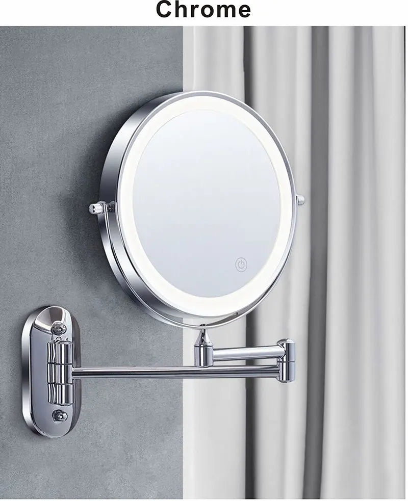 8 inch Makeup Mirror Chrome 3x/5x/7x/10x Magnifying Double Side USB Charging Bathroom 3 color light Smart Cosmetic Mirrors - Buy online at  Vibe In Cart.