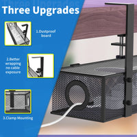 Under Desk Wire Management Clamp Mount Organizer Black 1 Pack