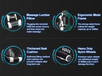 GTPLAYER Gaming Chair with Footrest, Lumbar Support, Adjustable Height, Swivel Seat, Headrest for Office or Gaming - Buy online at  Vibe In Cart.