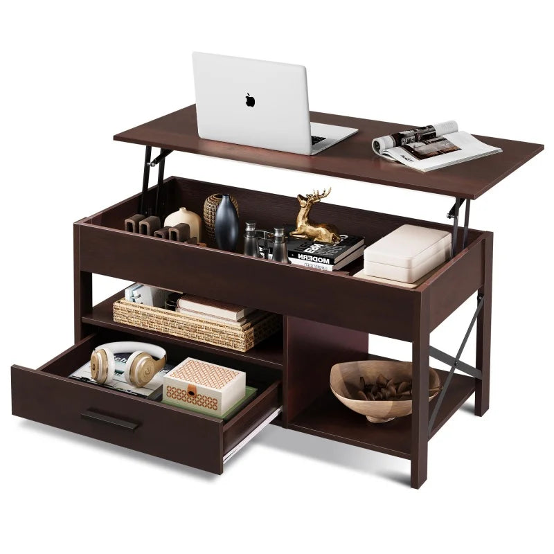 GALAXHERO Lift Top Coffee Table with Hidden Compartment Storage Drawers and Storage Shelf for Living Room Reception Room - Buy online at  Vibe In Cart.