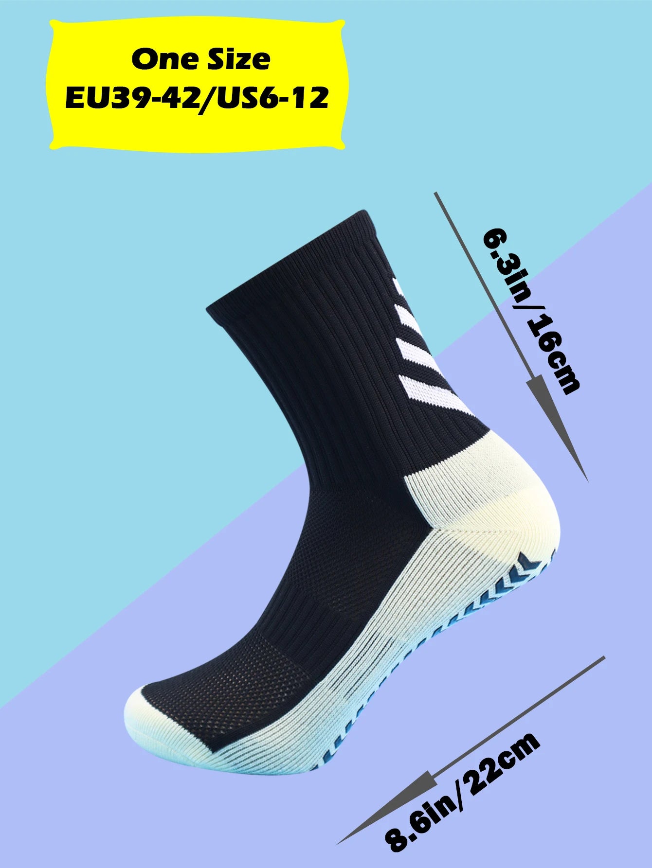 1 Pair Men's Football Socks with Grip, Non Slip Anti Slip Athletic Socks with Cushion Pads for Football/Basketball/Hockey - Buy online at  Vibe In Cart.