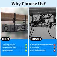 Under Desk Wire Management Clamp Mount Organizer Black 1 Pack