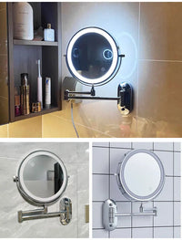 8 inch Makeup Mirror Chrome 3x/5x/7x/10x Magnifying Double Side USB Charging Bathroom 3 color light Smart Cosmetic Mirrors - Buy online at  Vibe In Cart.