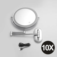 8 Inch Double-Sided Makeup Mirror With 3x-10x Magnification And LED Lights