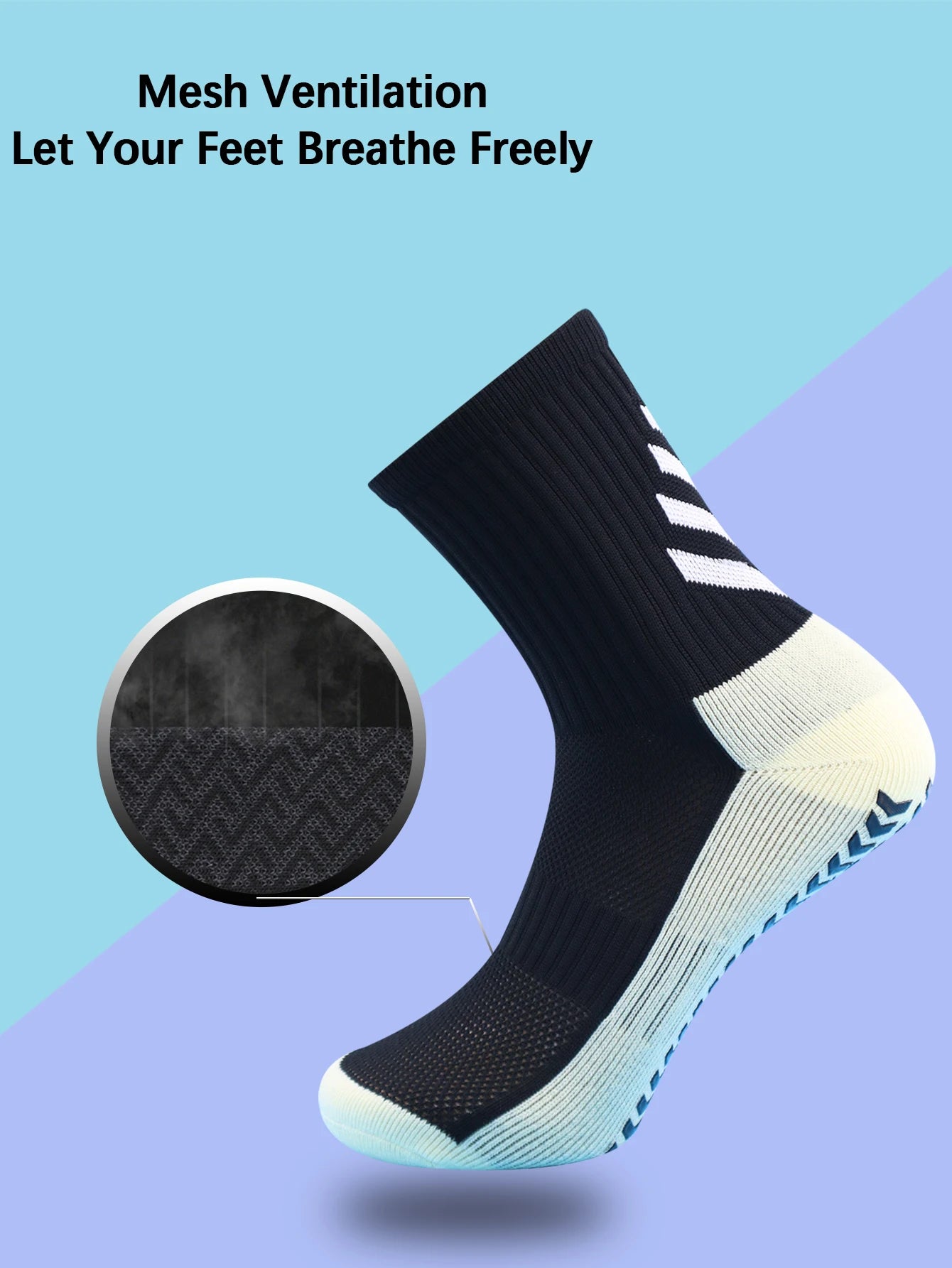 1 Pair Men's Football Socks with Grip, Non Slip Anti Slip Athletic Socks with Cushion Pads for Football/Basketball/Hockey - Buy online at  Vibe In Cart.