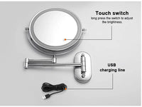 8 inch Makeup Mirror Chrome 3x/5x/7x/10x Magnifying Double Side USB Charging Bathroom 3 color light Smart Cosmetic Mirrors - Buy online at  Vibe In Cart.