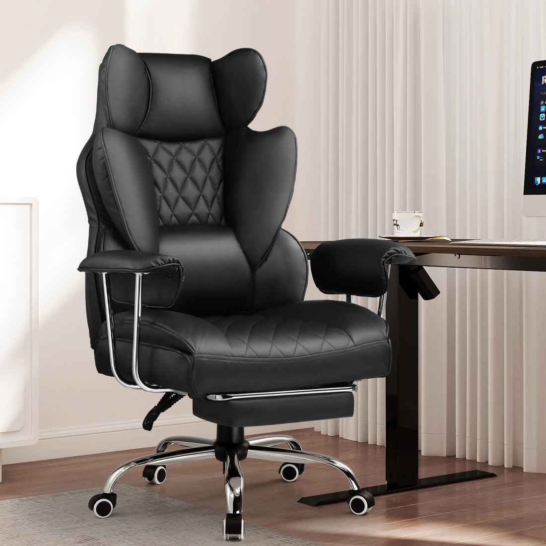 Big and Tall Gaming Chair with Pocket Spring Lumbar Support, Ergonomic Office Chair with Footrest - Buy online at  Vibe In Cart.