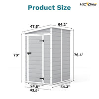 Victone 5x4 FT Plastic Outdoor Storage hed With Floor, Resin Storage shed &Lockable & Window Door For Patio Furniture - Buy online at  Vibe In Cart.