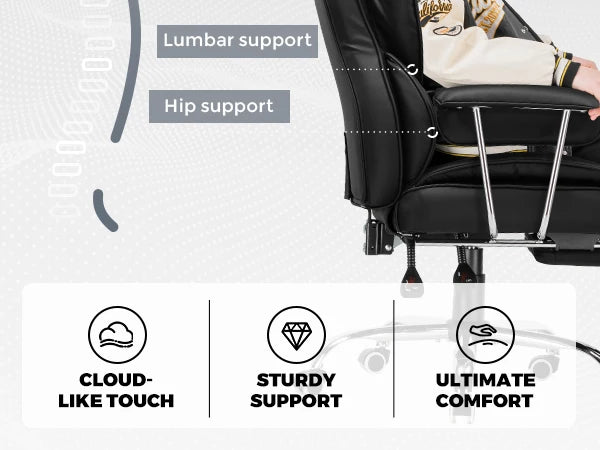 Big and Tall Gaming Chair with Pocket Spring Lumbar Support, Ergonomic Office Chair with Footrest - Buy online at  Vibe In Cart.