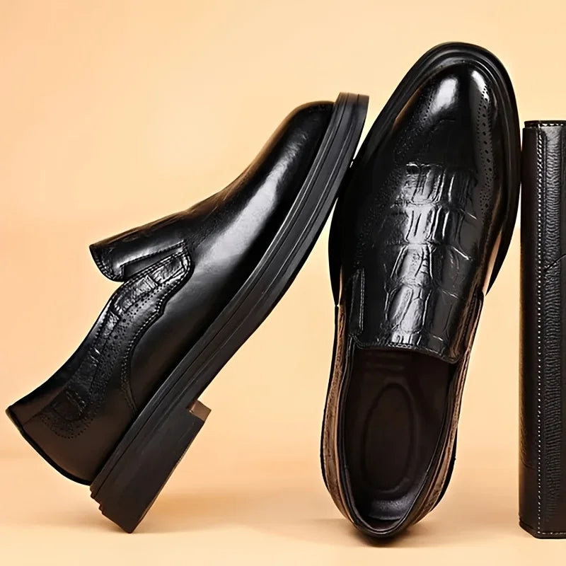 Leather Shoes for Men Wedding Formal Oxfords Business Casual Office Work Shoes for Men Classic Luxury Pointy Men's Dress Shoes - Buy online at  Vibe In Cart.