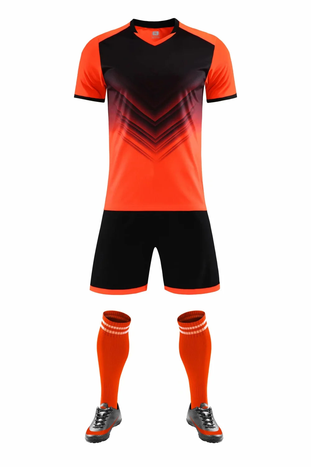Men's and Boys' Polyester Football Jersey Set with Socks and Shin Guards