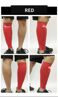 Unisex Polyester Football Shin Guards with Compression Sleeves, XS-XL