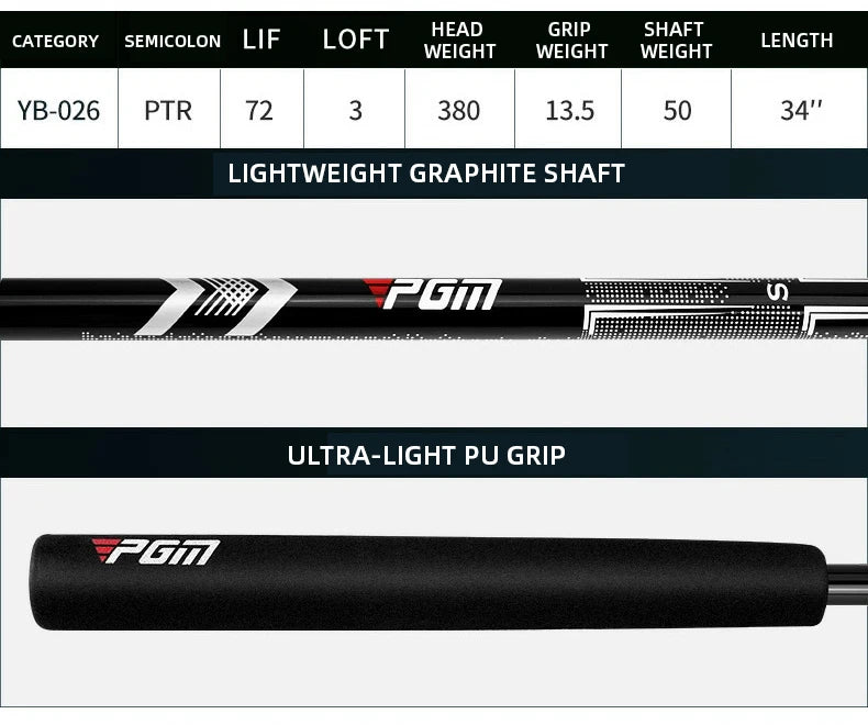 PGM Golf Club Standing Golf Putter Low Center of Gravity Is Stable Stainless Steel Shaft Putter Golf Supplies TUG054 - Buy online at  Vibe In Cart.