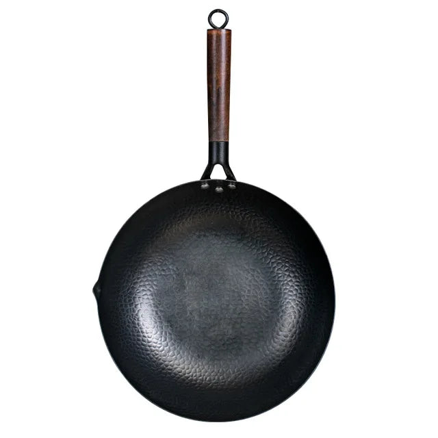 Cast Iron Wok Pan 32cm for Gas and Induction Cookers