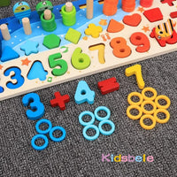 Educational Wooden Math Shape Matching Puzzle Toy for Kids
