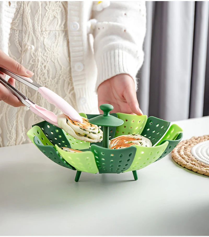 Plastic Folding Lotus Steamer Food Grade Steaming Rack Fruit Baskets Kitchen Storage Racks Vegetable Vapor Cooker Dish Cookware - Buy online at  Vibe In Cart.
