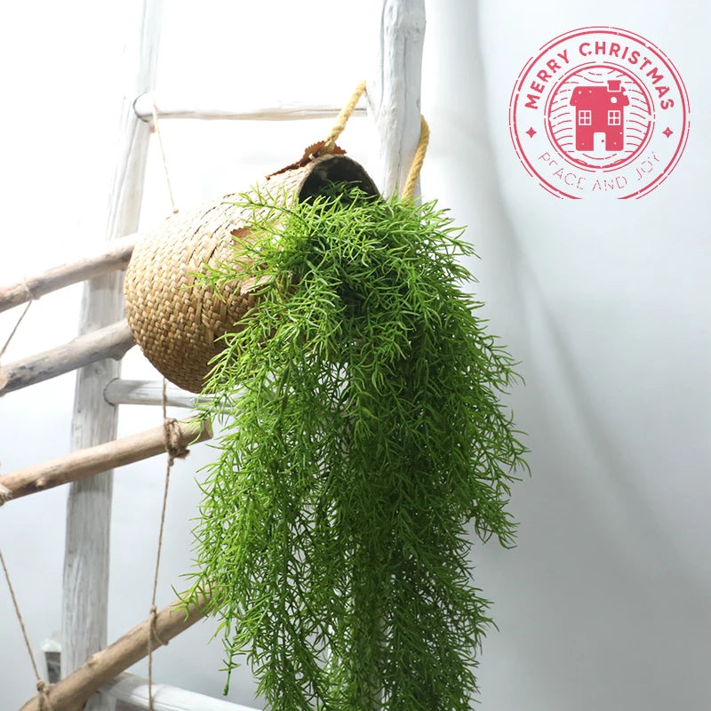 NEW 105cm Simulated Leaf Feel Pine Needle Wall Hanging Rattan Simulated Flower Micro Landscape Plant Wall Home Decoration - Buy online at  Vibe In Cart.