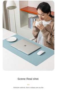 Large White Gaming Mousepad Waterproof Non-Slip PU Leather