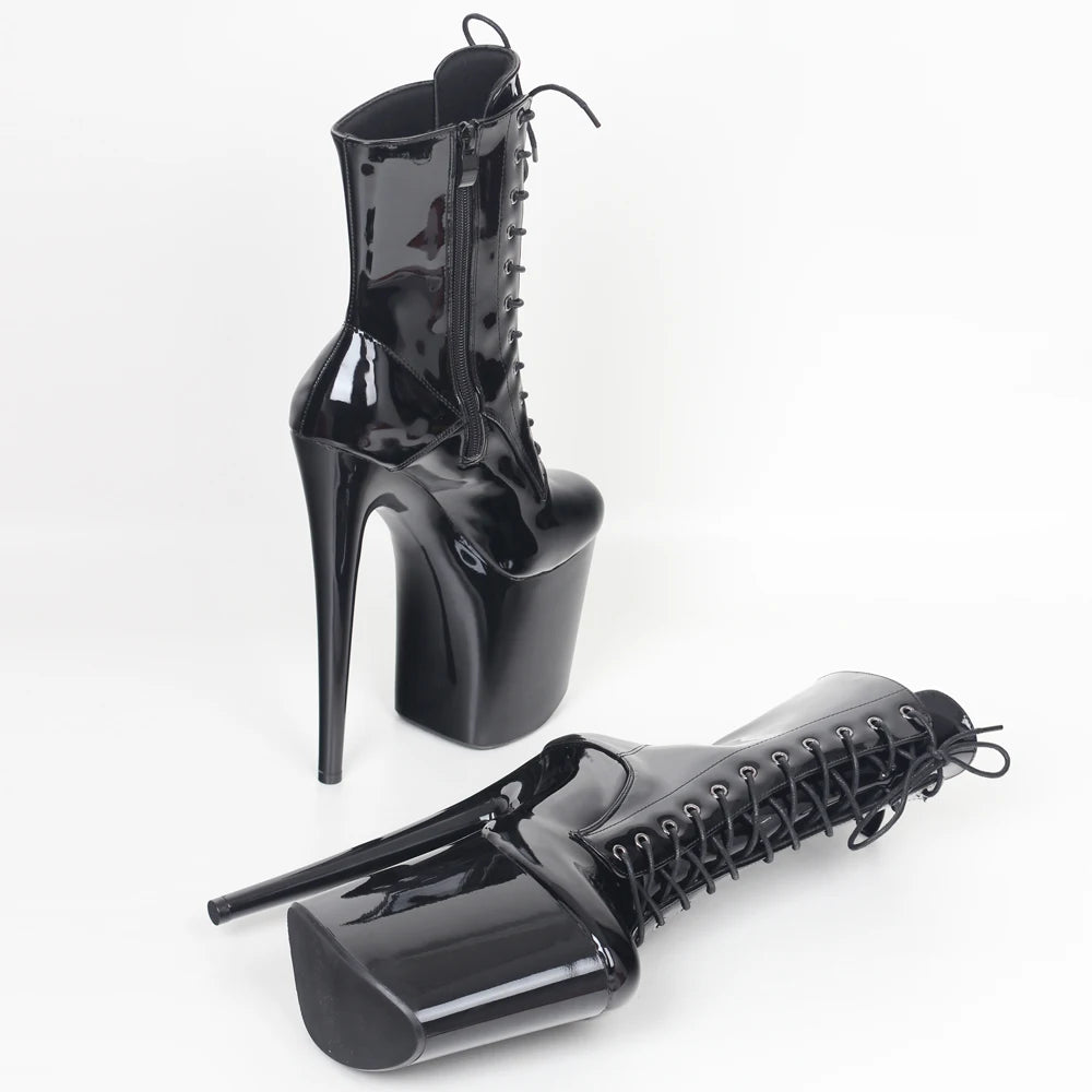 JIALUOWEI INS Style 20CM Extreme High Heels Platform Boots Lace Up Sexy Pole Dancing Ankle Boots Side Zip 5-12 - Buy online at  Vibe In Cart.
