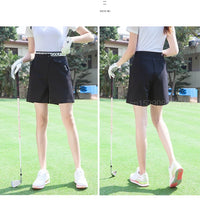 TTYGJ Women High Waist Golf Shorts Summer Quick-dry Sports Trousers Breathable Golf Apparel Ladies Elastic Slim Short Pant XS-XL