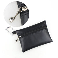 Small Black PU Golf Ball and Tee Storage Pouch, 13 x 9.5 cm
