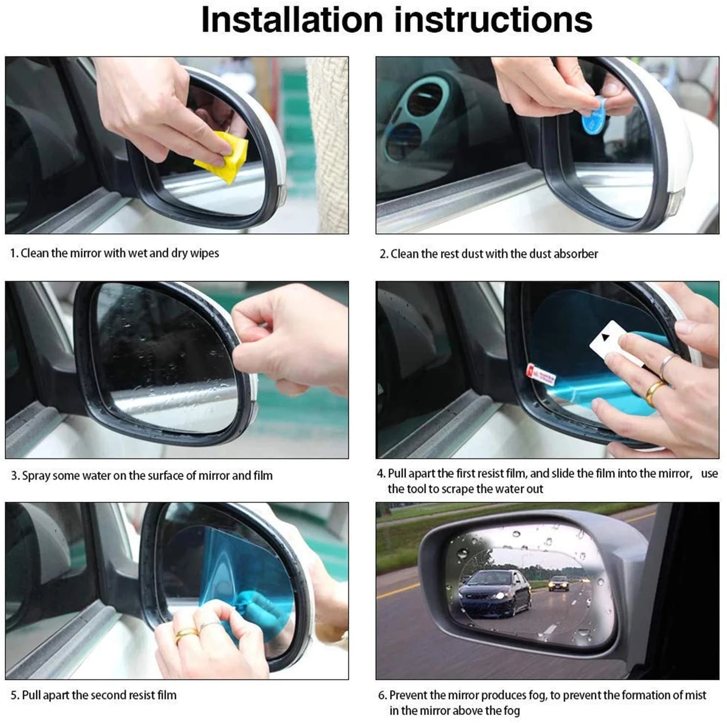 2 Pcs Car Rainproof Film Car Car Rearview Mirror protective Rain proof Anti fog Waterproof Film Membrane Car Sticker Accessories - Buy online at  Vibe In Cart.