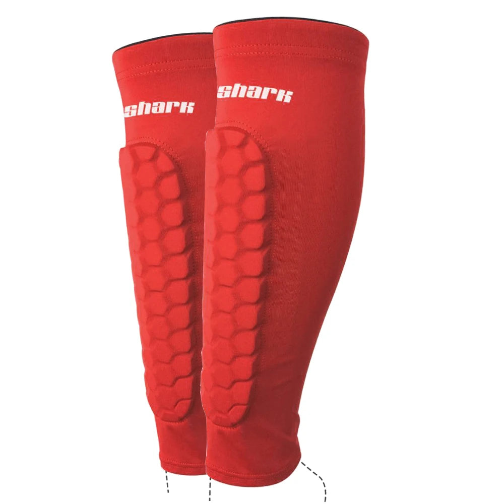 Unisex Polyester Football Shin Guards with Compression Sleeves, XS-XL