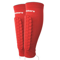 Unisex Polyester Football Shin Guards with Compression Sleeves, XS-XL