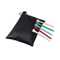 Small Black PU Golf Ball and Tee Storage Pouch, 13 x 9.5 cm