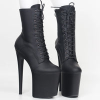 JIALUOWEI INS Style 20CM Extreme High Heels Platform Boots Lace Up Sexy Pole Dancing Ankle Boots Side Zip 5-12 - Buy online at  Vibe In Cart.