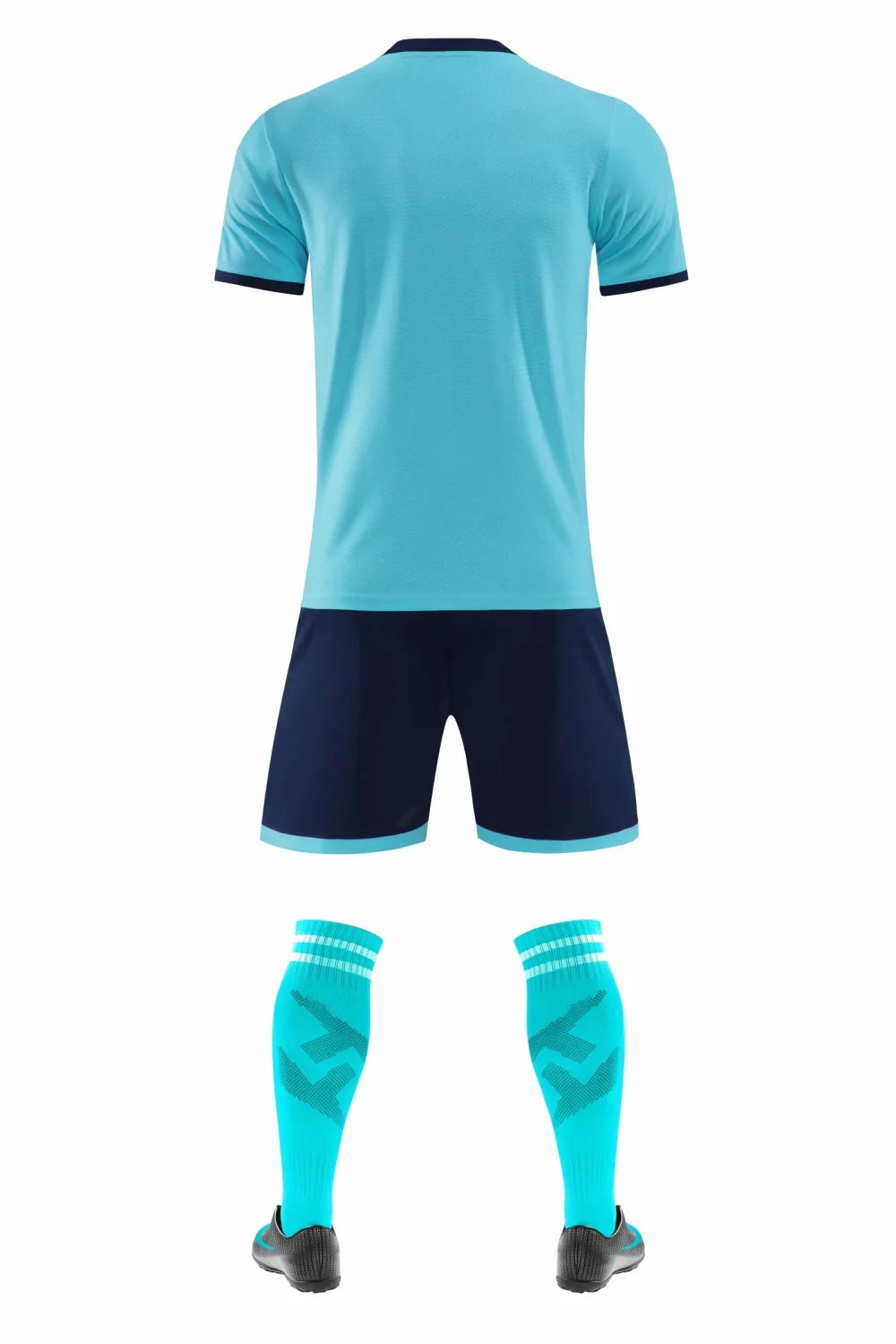 Men's and Boys' Polyester Football Jersey Set with Socks and Shin Guards