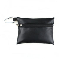 Small Black PU Golf Ball and Tee Storage Pouch, 13 x 9.5 cm