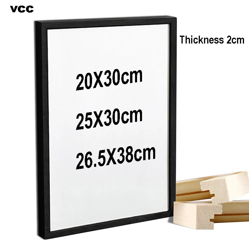 Nature Wooden Photo Picture Frame 20X30 25X30 26.5X38cm Black White Color Frame for Pictures Wall Poster Frame - Buy online at  Vibe In Cart.