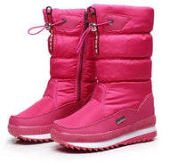 Women's Mid-Calf Platform Snow Boots with Flat Heel