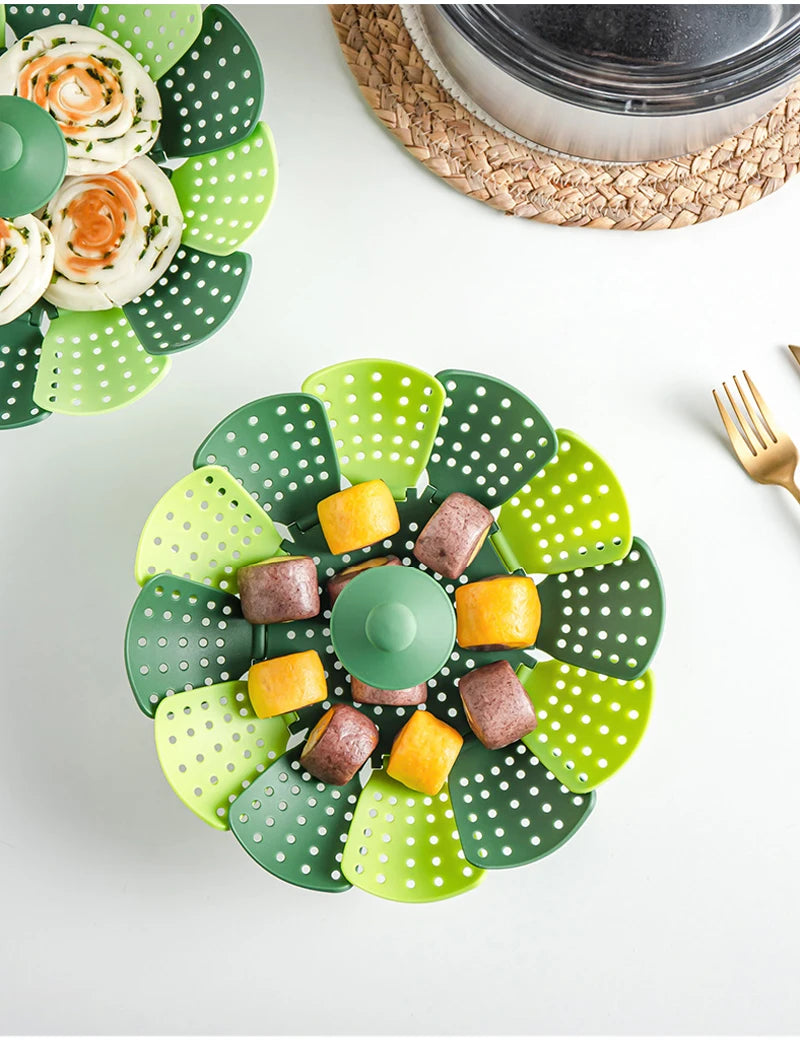 Plastic Folding Lotus Steamer Food Grade Steaming Rack Fruit Baskets Kitchen Storage Racks Vegetable Vapor Cooker Dish Cookware - Buy online at  Vibe In Cart.
