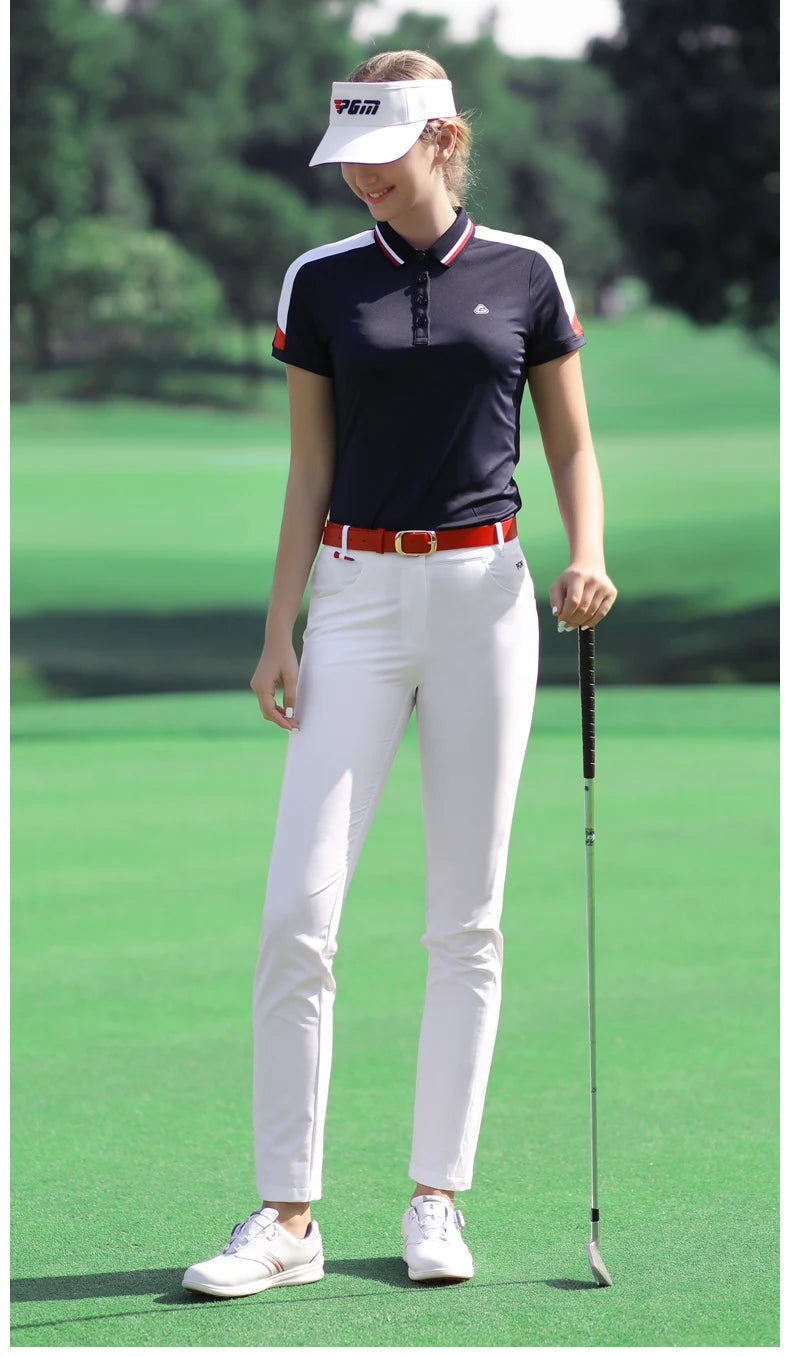 Women's Slim Fit High Waist Full Length Golf Pants Quick Dry Breathable Cotton Blend XS-XL
