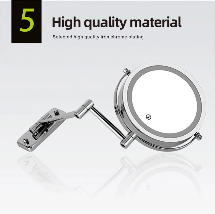 Folding Arm Extend Bathroom Mirror With LED Light 7 Inch Wall Mounted Double Side Smart Cosmetic Makeup Mirrors - Buy online at  Vibe In Cart.