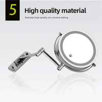 Folding Arm Extend Bathroom Mirror With LED Light 7 Inch Wall Mounted Double Side Smart Cosmetic Makeup Mirrors - Buy online at  Vibe In Cart.