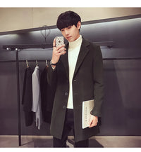 2024 Spring Autumn New Long Cotton Coat New Wool Blend Pure Color Casual Business Fashion Men's Clothing Slim Windbreaker Jacket - Buy online at  Vibe In Cart.