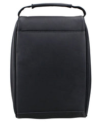 Unisex Black PU Leather Golf Shoes Bag 12.8x9.0x5.2 Inches