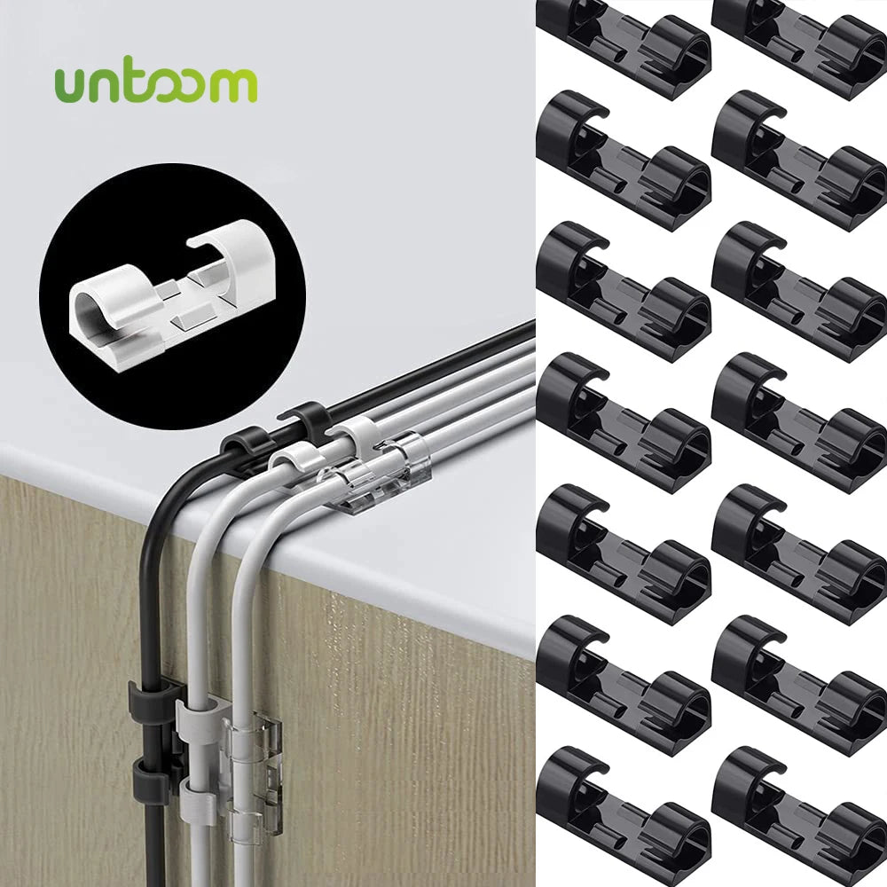 Cable Organizer Clips for Desktop and Wall USB Management