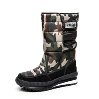 Women's Mid-Calf Platform Snow Boots with Flat Heel