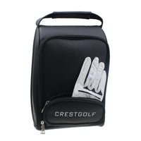 Unisex Black PU Leather Golf Shoes Bag 12.8x9.0x5.2 Inches