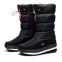 Women's Mid-Calf Platform Snow Boots with Flat Heel