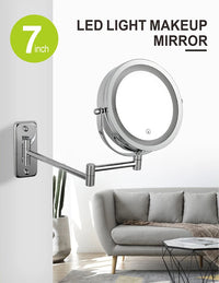 Folding Arm Extend Bathroom Mirror With LED Light 7 Inch Wall Mounted Double Side Smart Cosmetic Makeup Mirrors - Buy online at  Vibe In Cart.