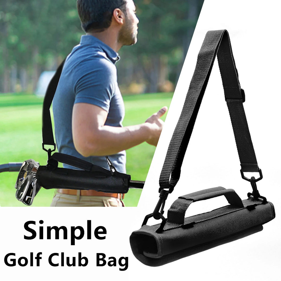 Mini Portable Nylon Golf Club Bag Simple Golf Gun Carrier Bag Travel Bag Golf Training Case With Adjustable Shoulder Straps - Buy online at  Vibe In Cart.