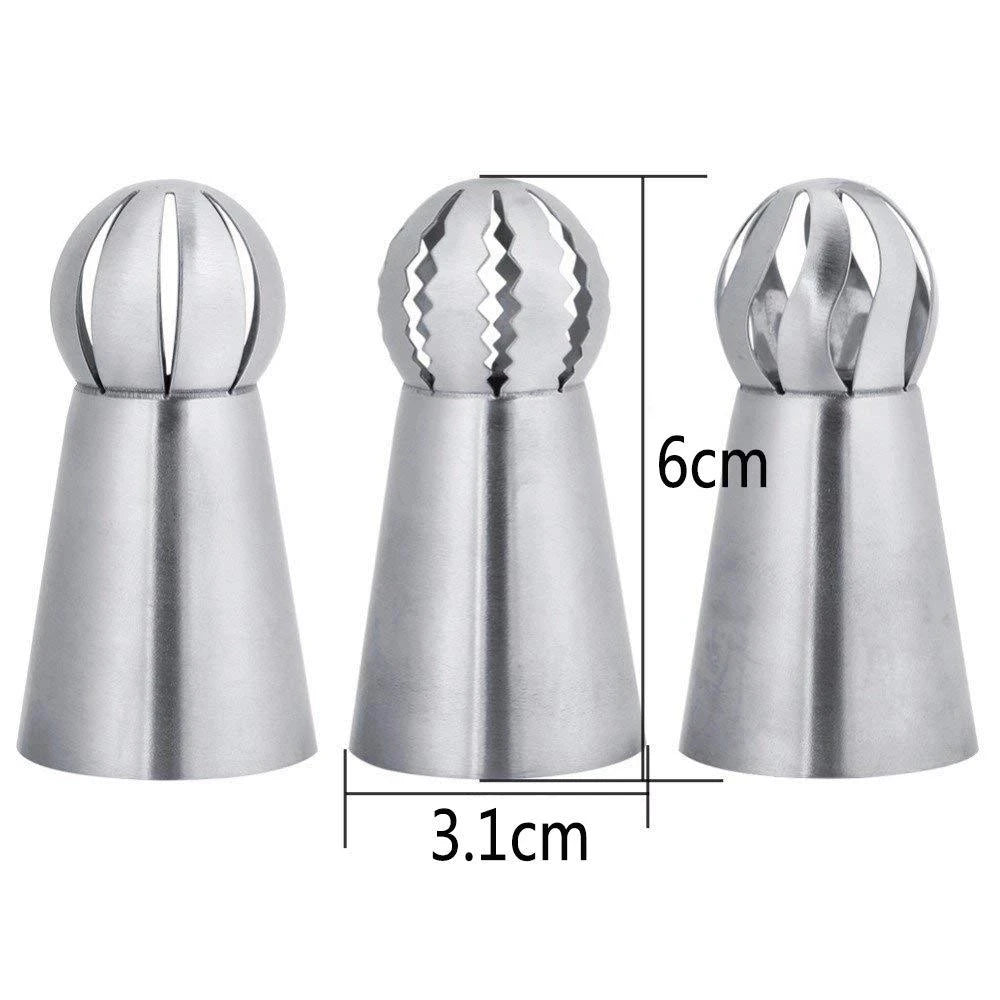Russian Piping Nozzle 3 Styles Sphere Ball Icing Confectioners Pastry Tips Sugarcraft Cupcake Decorator Kitchen Bakeware Tools - Buy online at  Vibe In Cart.