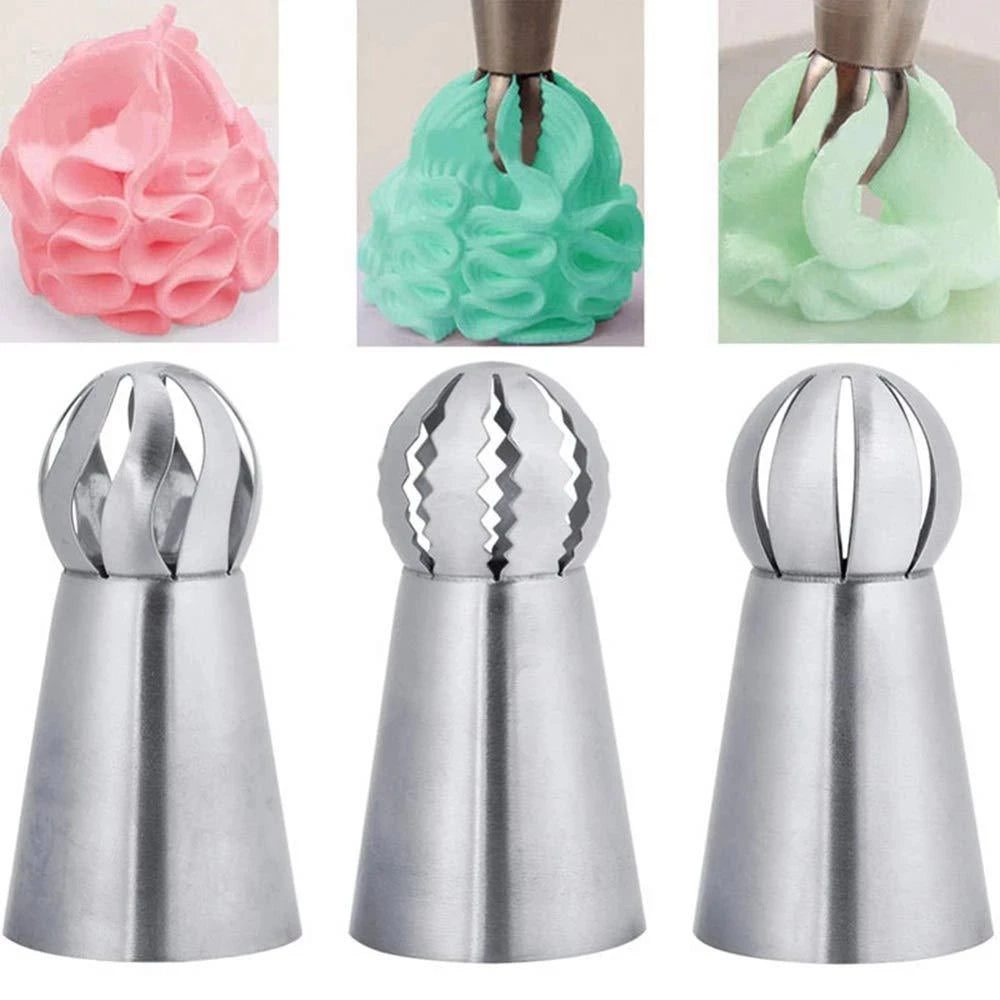 Russian Piping Nozzle 3 Styles Sphere Ball Icing Confectioners Pastry Tips Sugarcraft Cupcake Decorator Kitchen Bakeware Tools - Buy online at  Vibe In Cart.