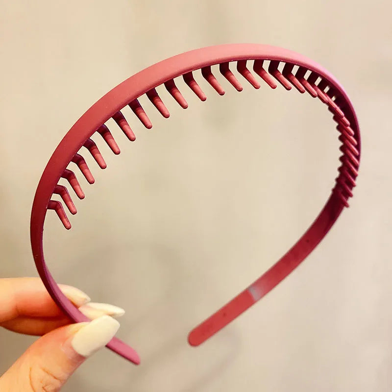 Women Simple Colorful Matte Toothed Hairbands Broken Hair Finishing Headband Outdoor Hair Hoop Headwear Fashion Hair Accessories - Buy online at  Vibe In Cart.